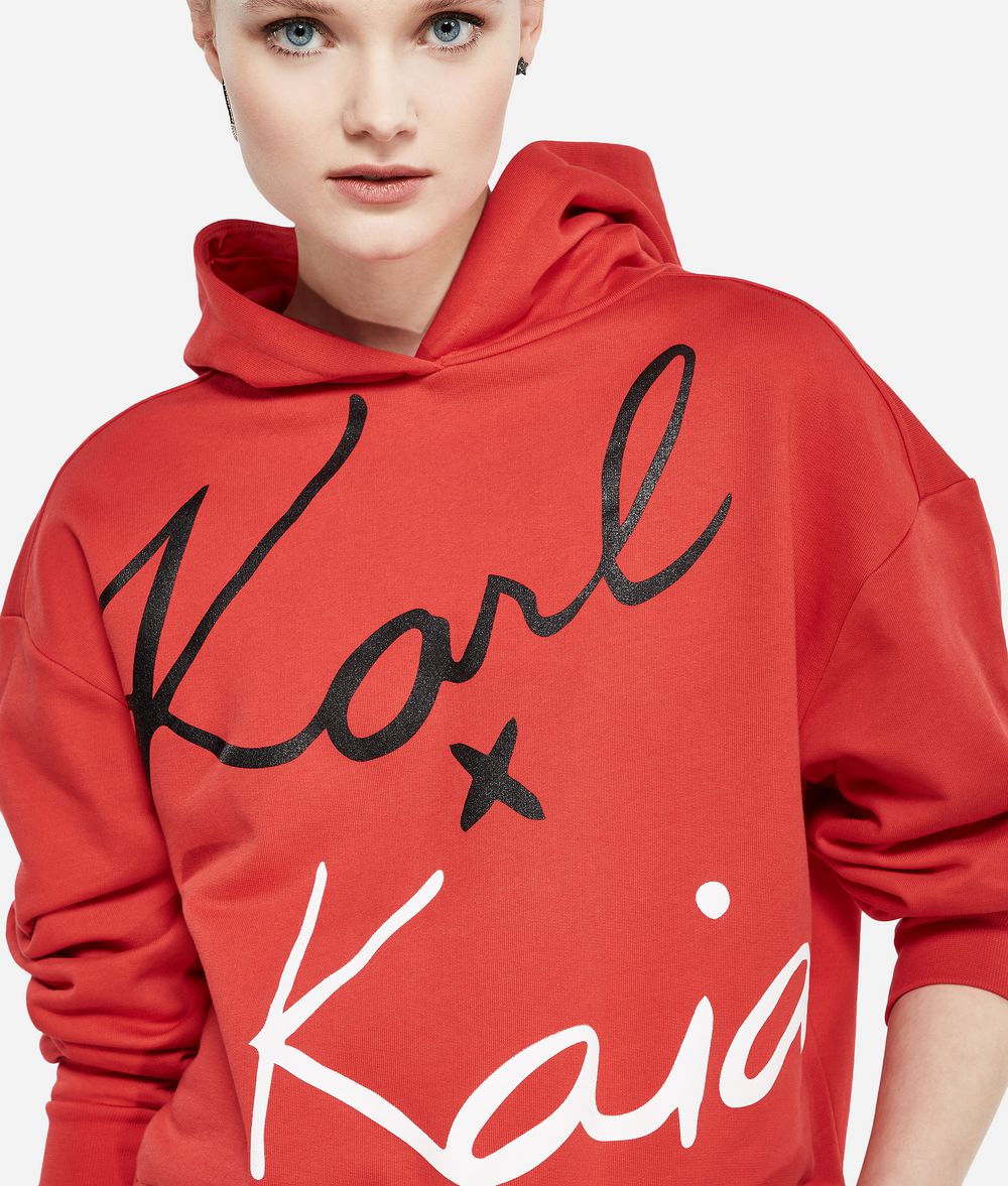 KARL LAGERFELD Karl x Kaia Cropped-Hoodie Sweatshirt Damen f