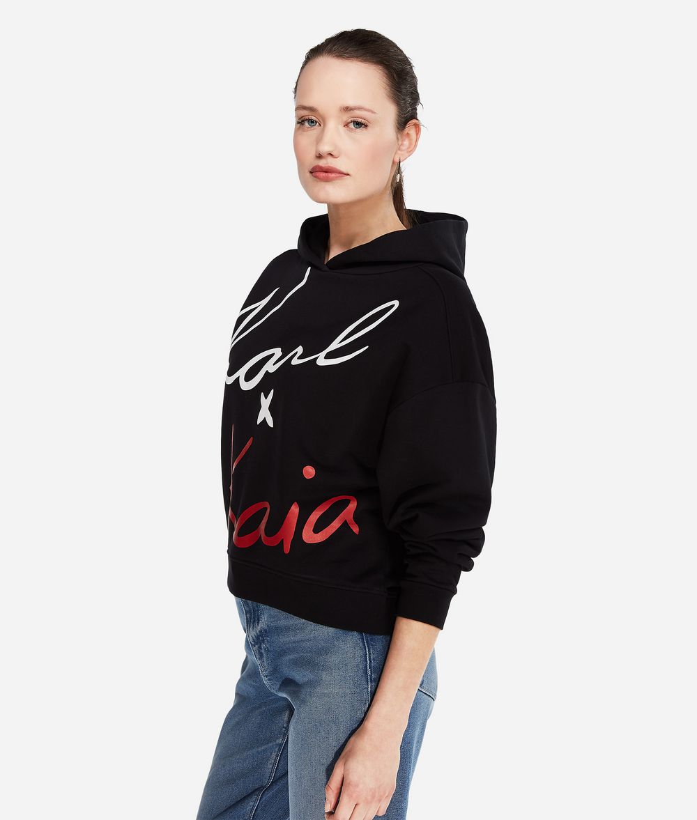 KARL LAGERFELD Karl x Kaia Cropped-Hoodie Sweatshirt Damen d