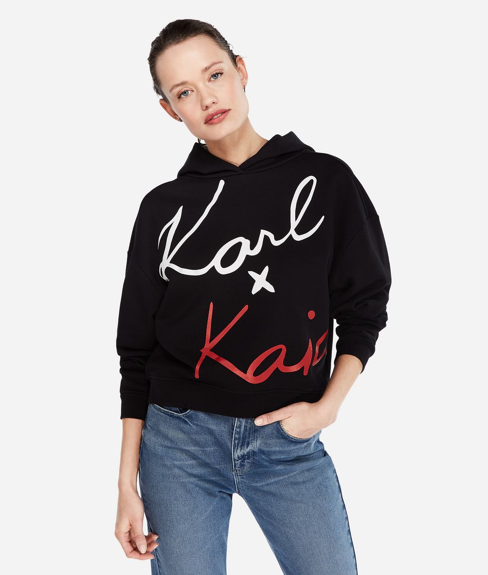 KARL LAGERFELD Karl x Kaia Cropped-Hoodie Sweatshirt Damen f