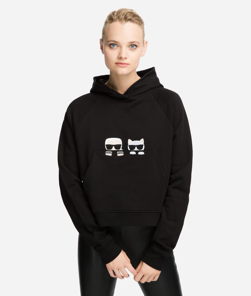 KARL LAGERFELD K/Ikonik Hoodie mit Logomotiven Sweatshirt Damen f