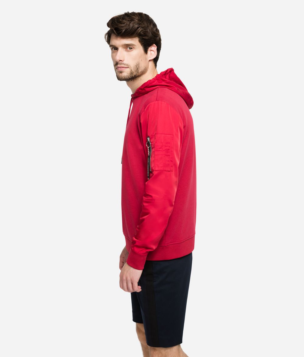 KARL LAGERFELD Fabric Mix Hoodie Sweatshirt Man d