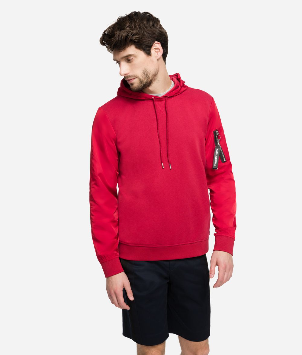 KARL LAGERFELD Fabric Mix Hoodie Sweatshirt Man f