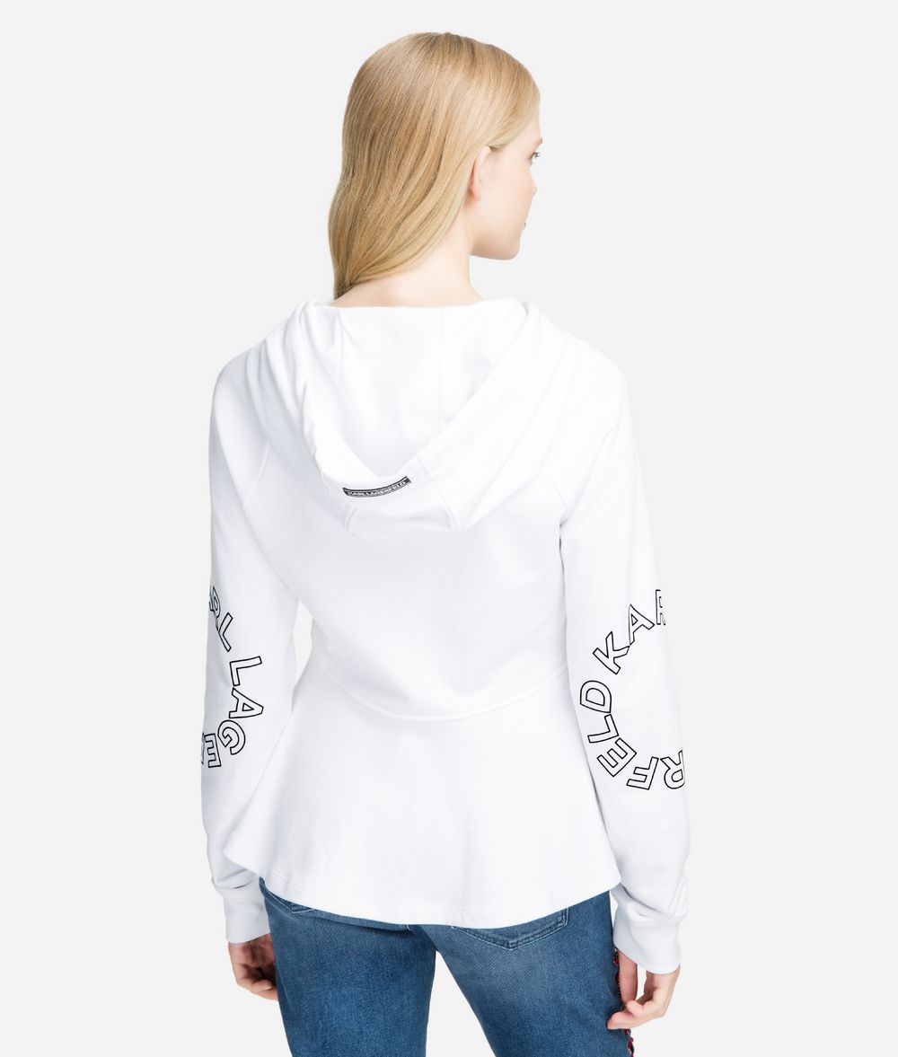 KARL LAGERFELD Peplum Logo Hoodie Sweatshirt Woman d