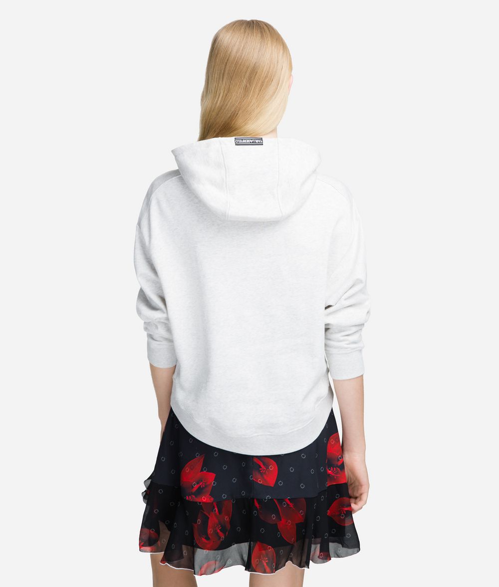 KARL LAGERFELD Cropped Logo Hoodie Sweatshirt Woman d