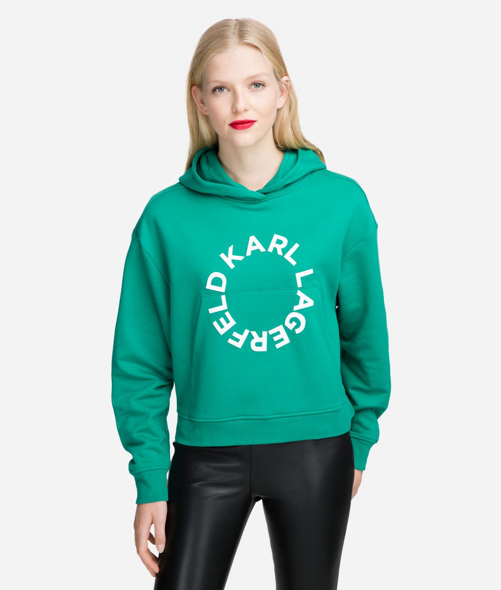 KARL LAGERFELD Cropped Logo Hoodie Sweatshirt Woman f