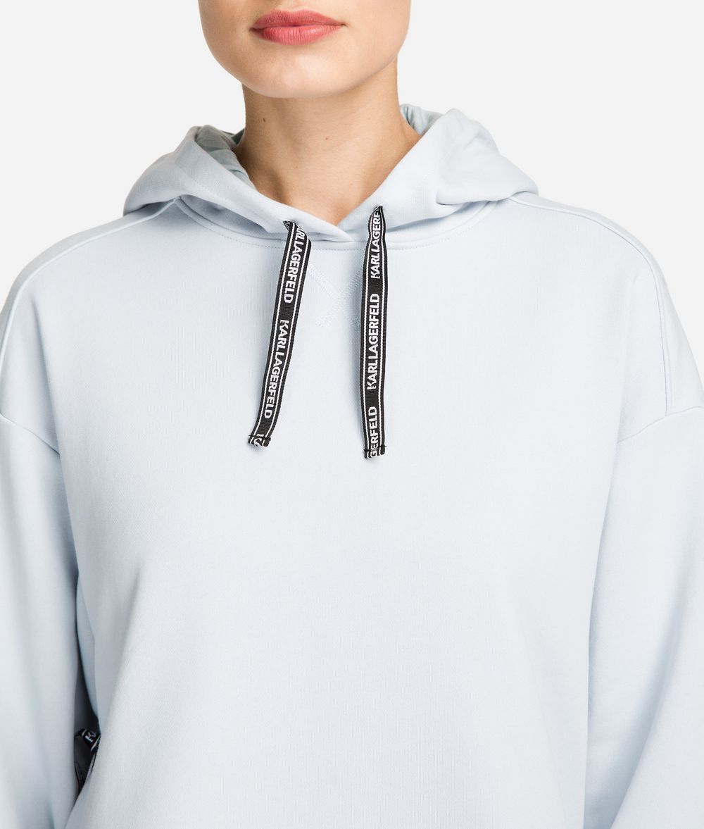 KARL LAGERFELD Fabric Mix Logo Hoodie Sweatshirt Woman d