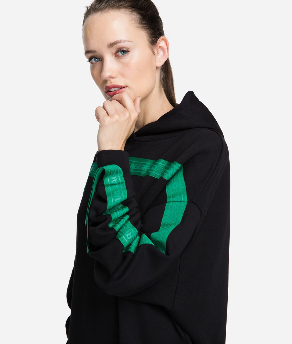 KARL LAGERFELD Logo Tape Hoodie Sweatshirt Woman d