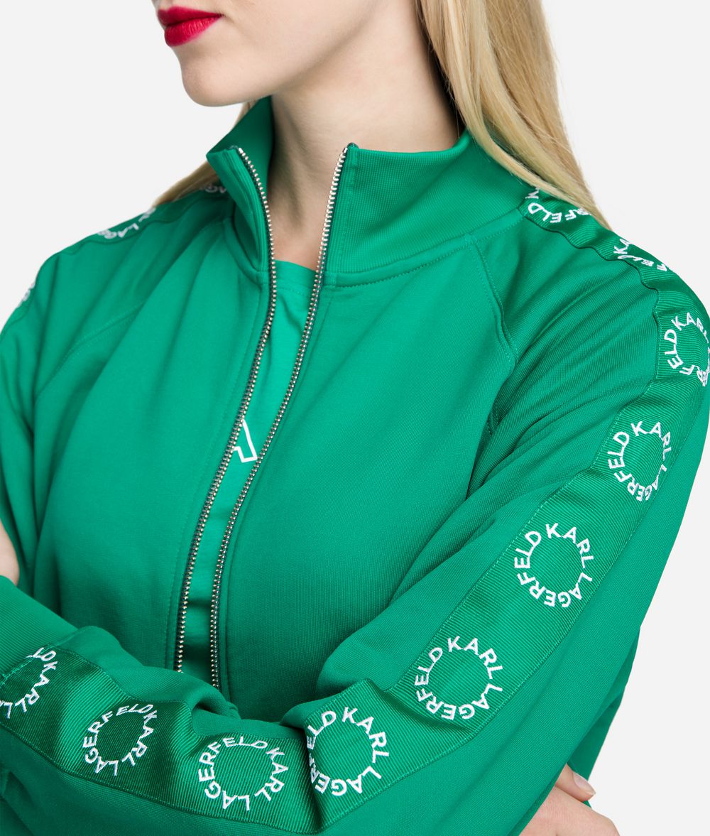 KARL LAGERFELD Circle Logo Tape Zip-Up Sweat Jacket Sweatshirt Woman d