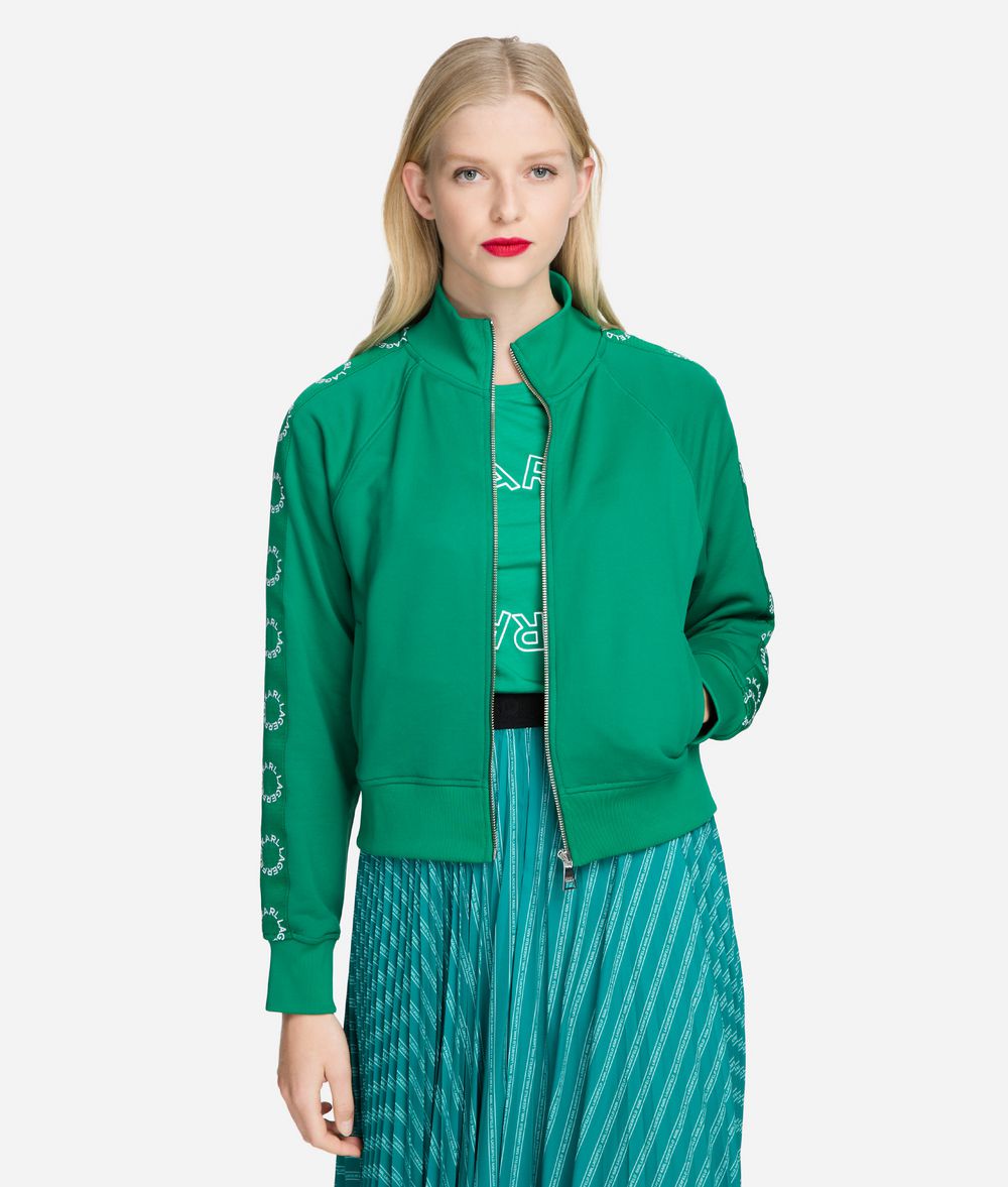 KARL LAGERFELD Circle Logo Tape Zip-Up Sweat Jacket Sweatshirt Woman f