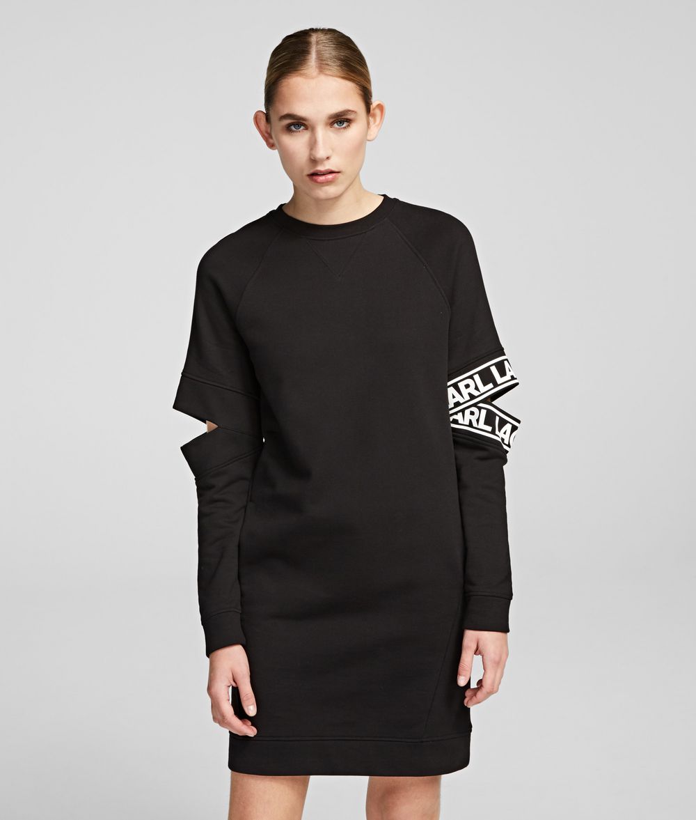 KARL LAGERFELD Cut-Out Sleeve Sweatdress Sweatshirt Woman f