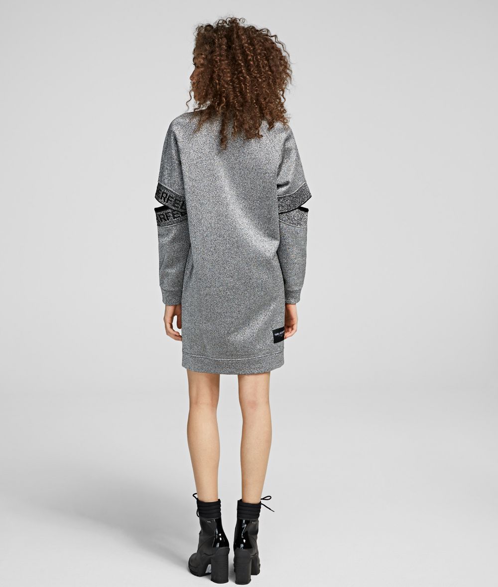 KARL LAGERFELD Cut-Out Sleeve Sweatdress Sweatshirt Woman d