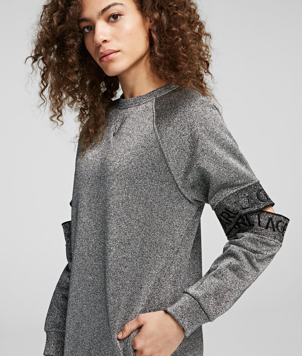 KARL LAGERFELD Cut-Out Sleeve Sweatdress Sweatshirt Woman f