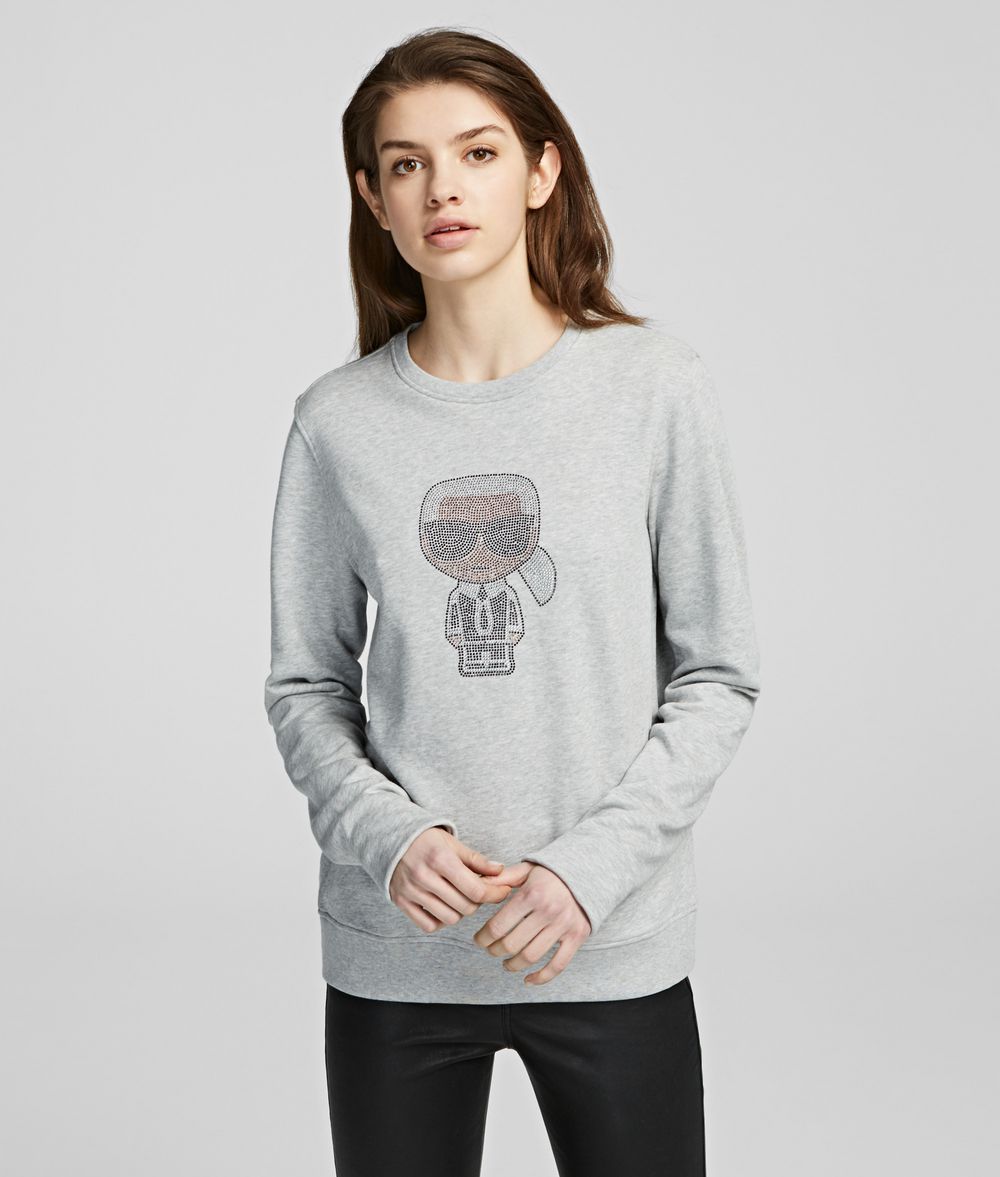 KARL LAGERFELD K/Ikonik Rhinestone Sweatshirt Sweatshirt Woman f