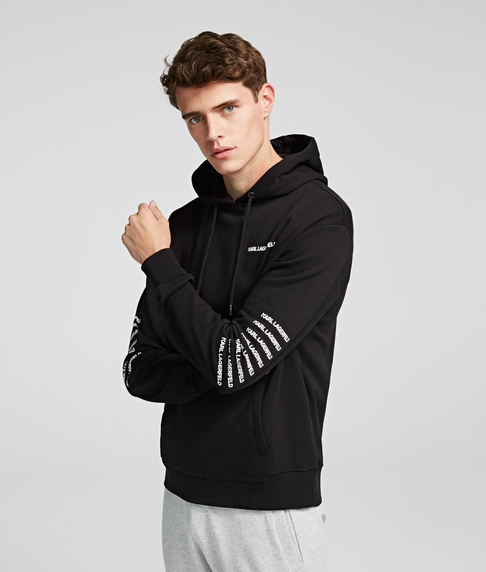 KARL LAGERFELD Repetition Logo Hoodie Sweatshirt Man f