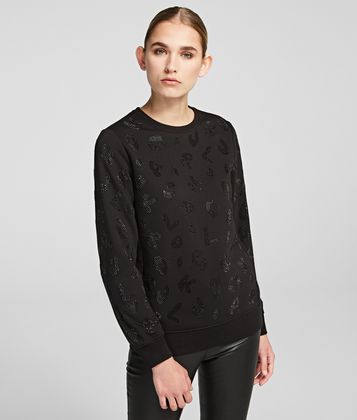 KARL LAGERFELD SPARKLY LOGO SWEATSHIRT