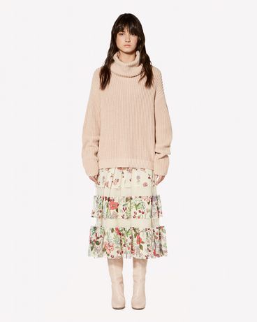 REDValentino 嵌花 Cherry Blossom 印纹平纹细布半裙
