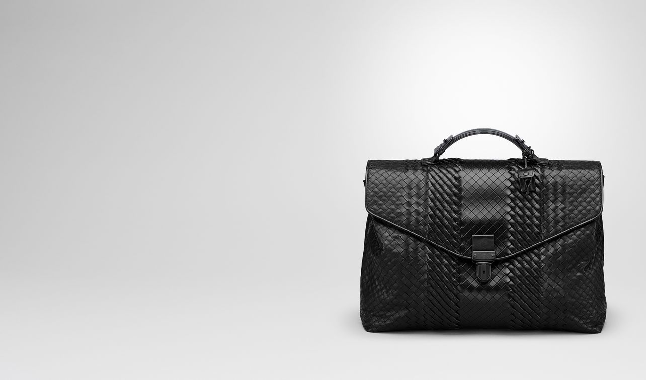 nero intrecciato imperatore calf briefcase landing