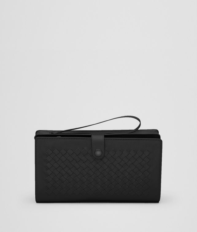 BOTTEGA VENETA NERO INTRECCIATO CALF MULTI-FUNCTIONAL CASE Pouch Man fp