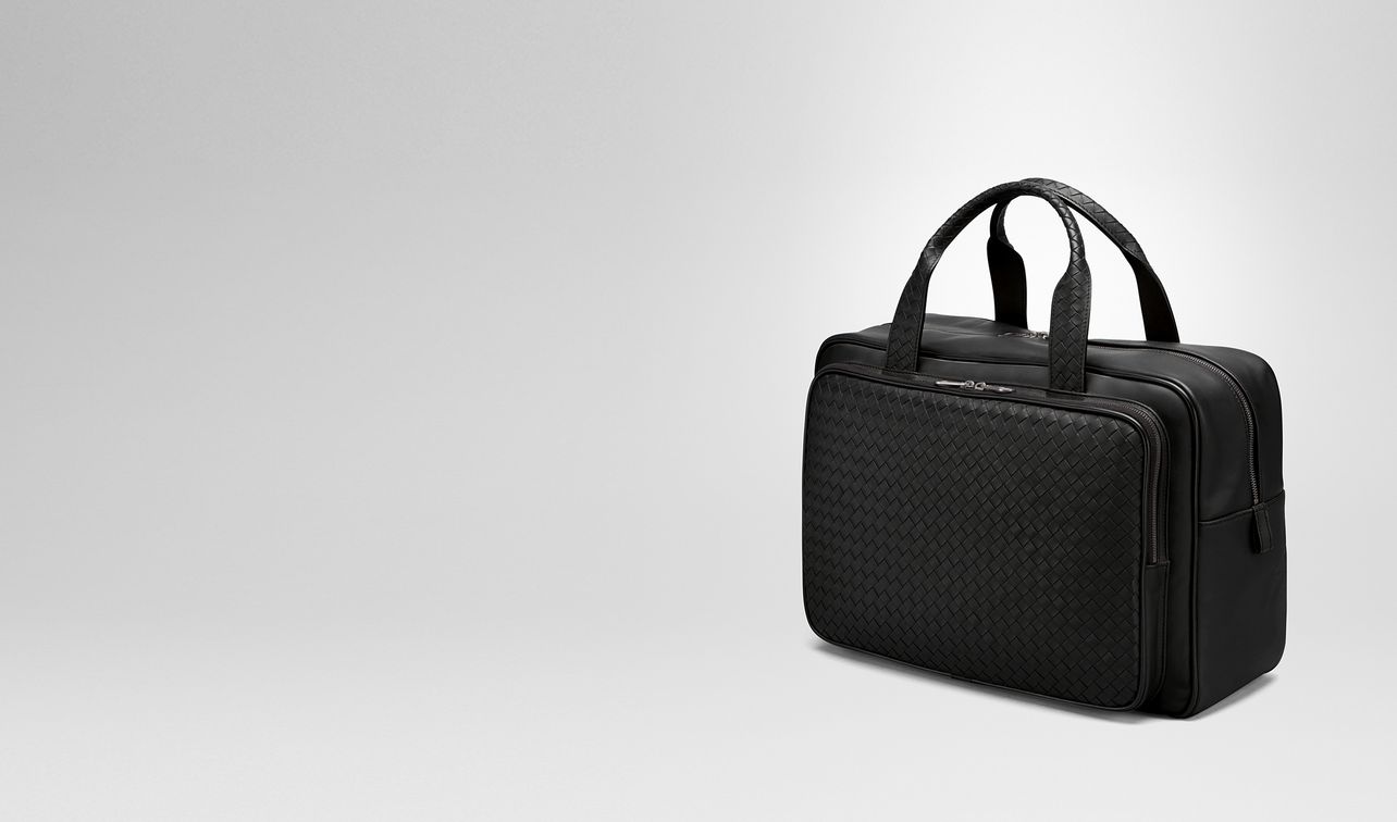 travel bag in nero intrecciato vn landing