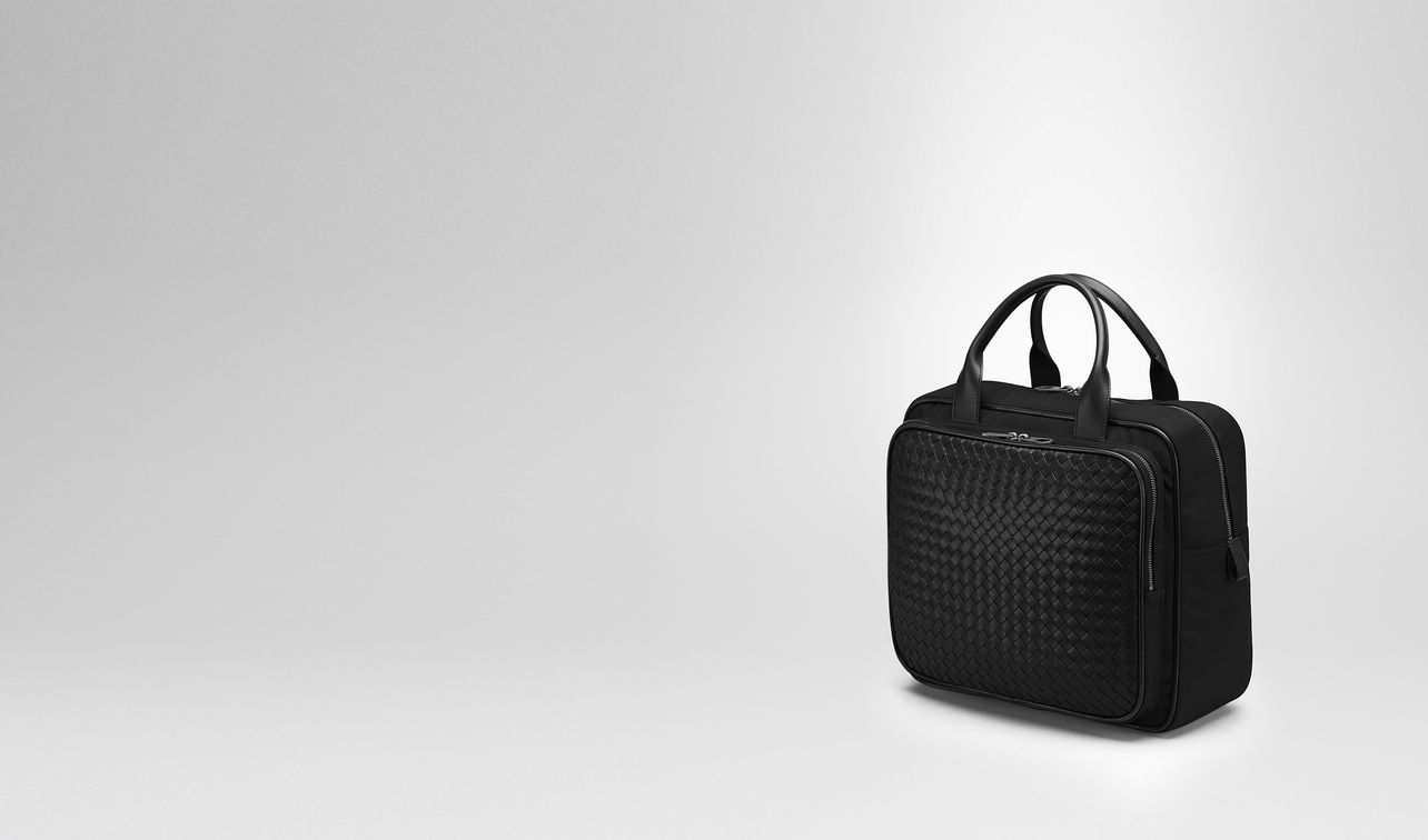 travel bag in nero technical canvas landing