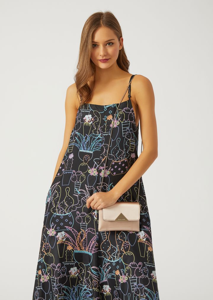 LEATHER AND SATIN CROSSBODY CLUTCH BAG LEATHER AND SATIN CROSSBODY CLUTCH BAG