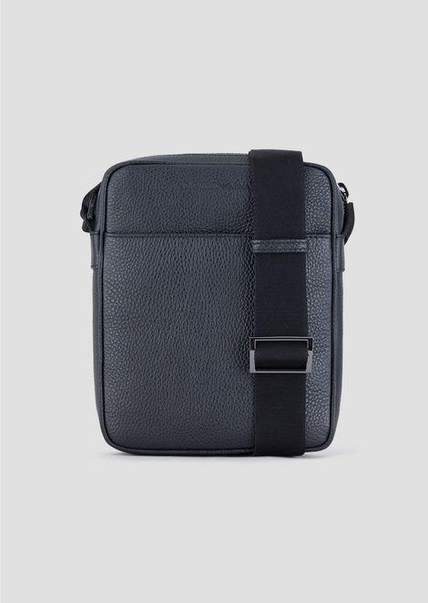 Men S Crossbody Bags Emporio Armani Grainy Leather Cross Body Bag