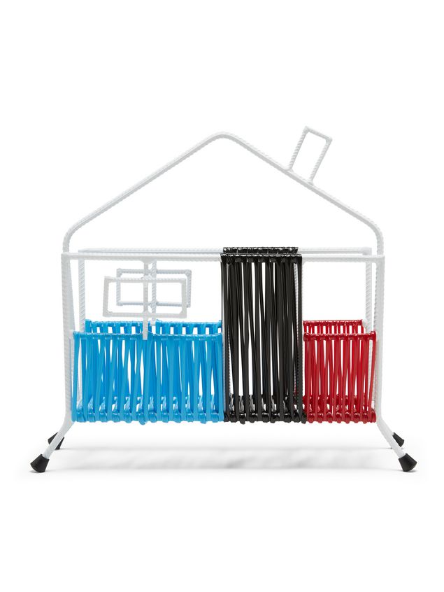 HOME DECOR Marni MARNI MARKET white, black, red and blue house magazine rack in iron Man