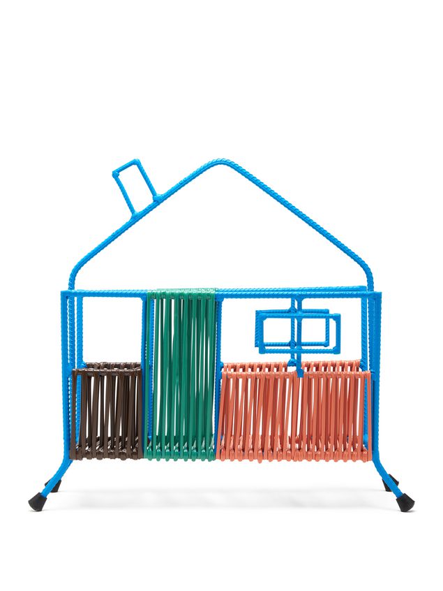 HOME DECOR Marni MARNI MARKET blue, orange, green and brown house magazine rack in iron Man