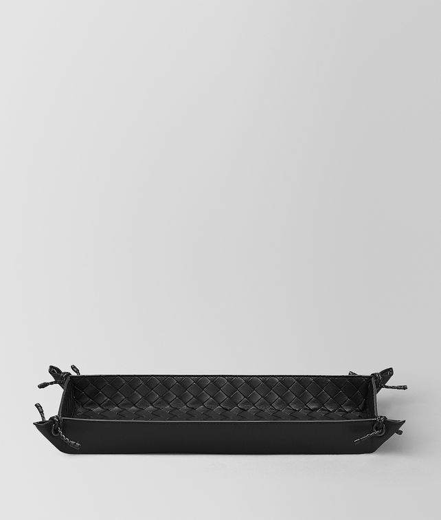 BOTTEGA VENETA NERO INTRECCIATO NAPPA LEATHER PEN TRAY Desk accessory E fp
