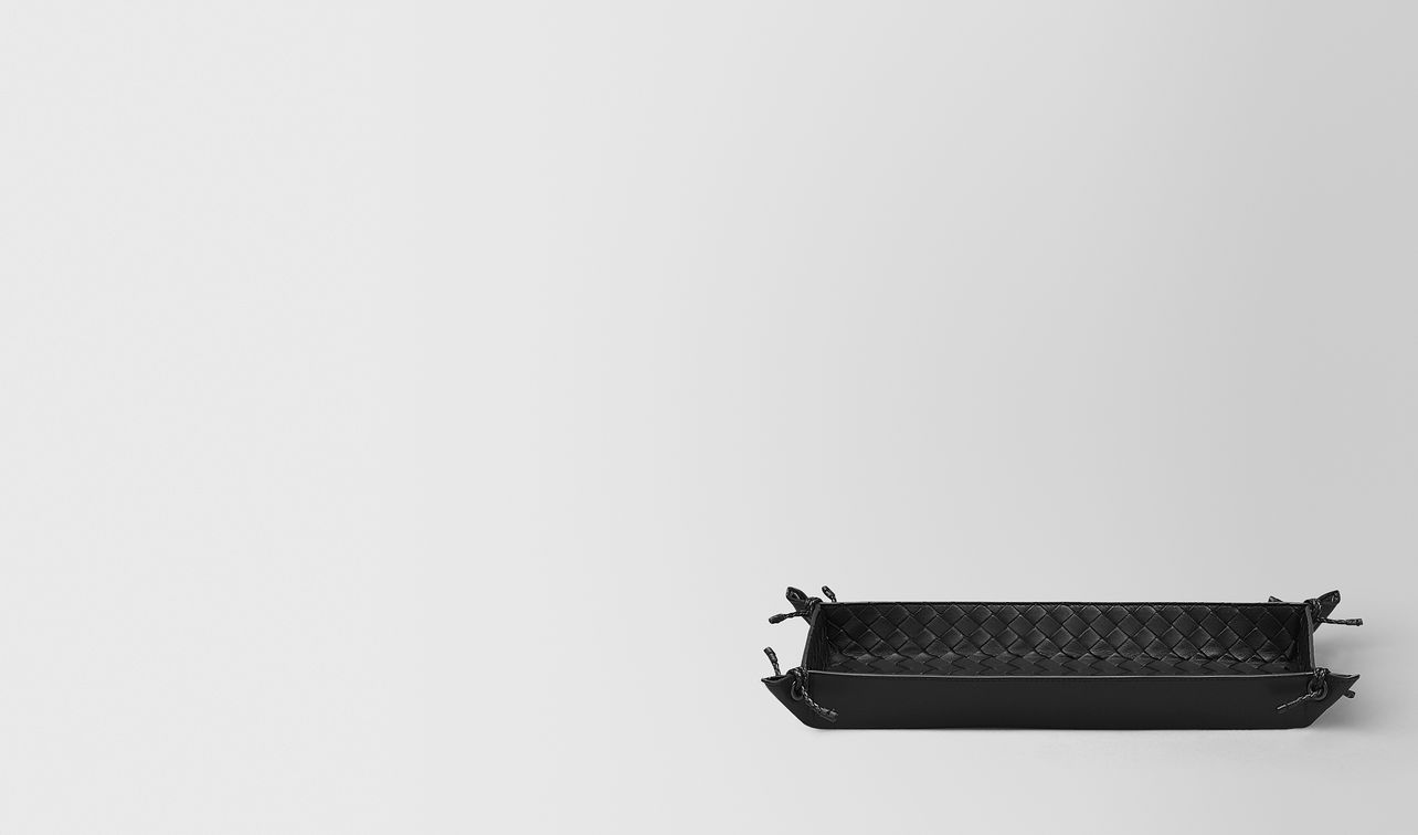 nero intrecciato nappa leather pen tray landing