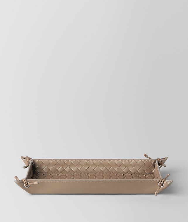 BOTTEGA VENETA ASH INTRECCIATO NAPPA LEATHER PEN TRAY Desk accessory E fp