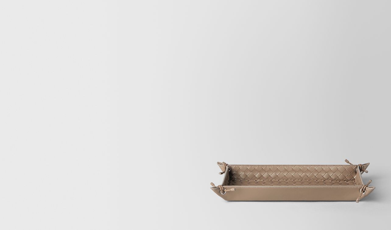 ash intrecciato nappa leather pen tray landing