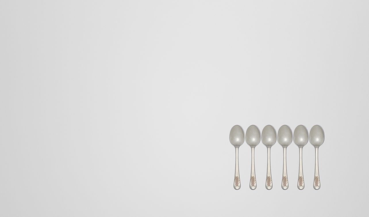 vintage stainless-steel espresso spoon six-piece set landing
