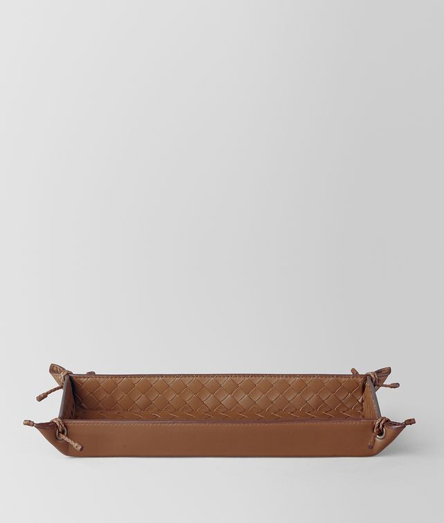 BOTTEGA VENETA NOCE INTRECCIATO NAPPA LEATHER PEN TRAY Desk accessory E fp
