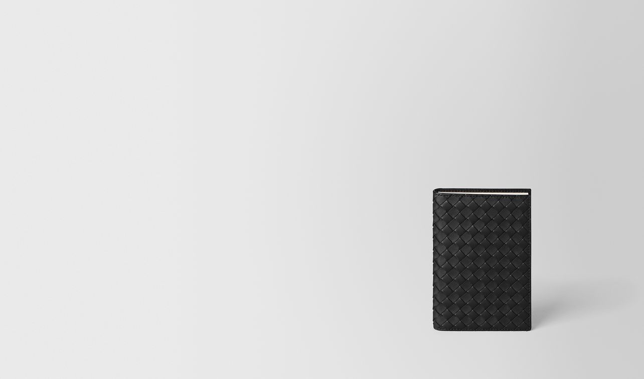 nero intrecciato nappa leather travel notebook landing