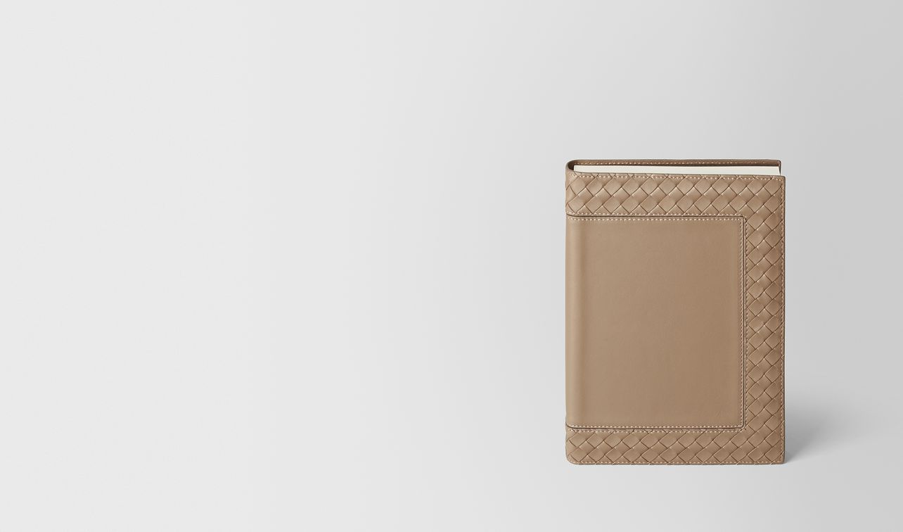 ash intrecciato nappa leather notebook landing