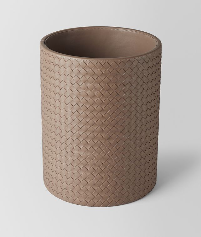 BOTTEGA VENETA ASH INTRECCIATO NAPPA LEATHER WASTE PAPER BASKET PAPER BASKET E fp