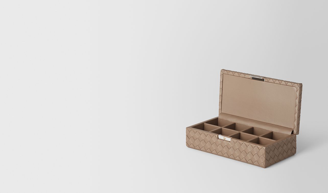 ash intrecciato nappa leather cufflinks box landing