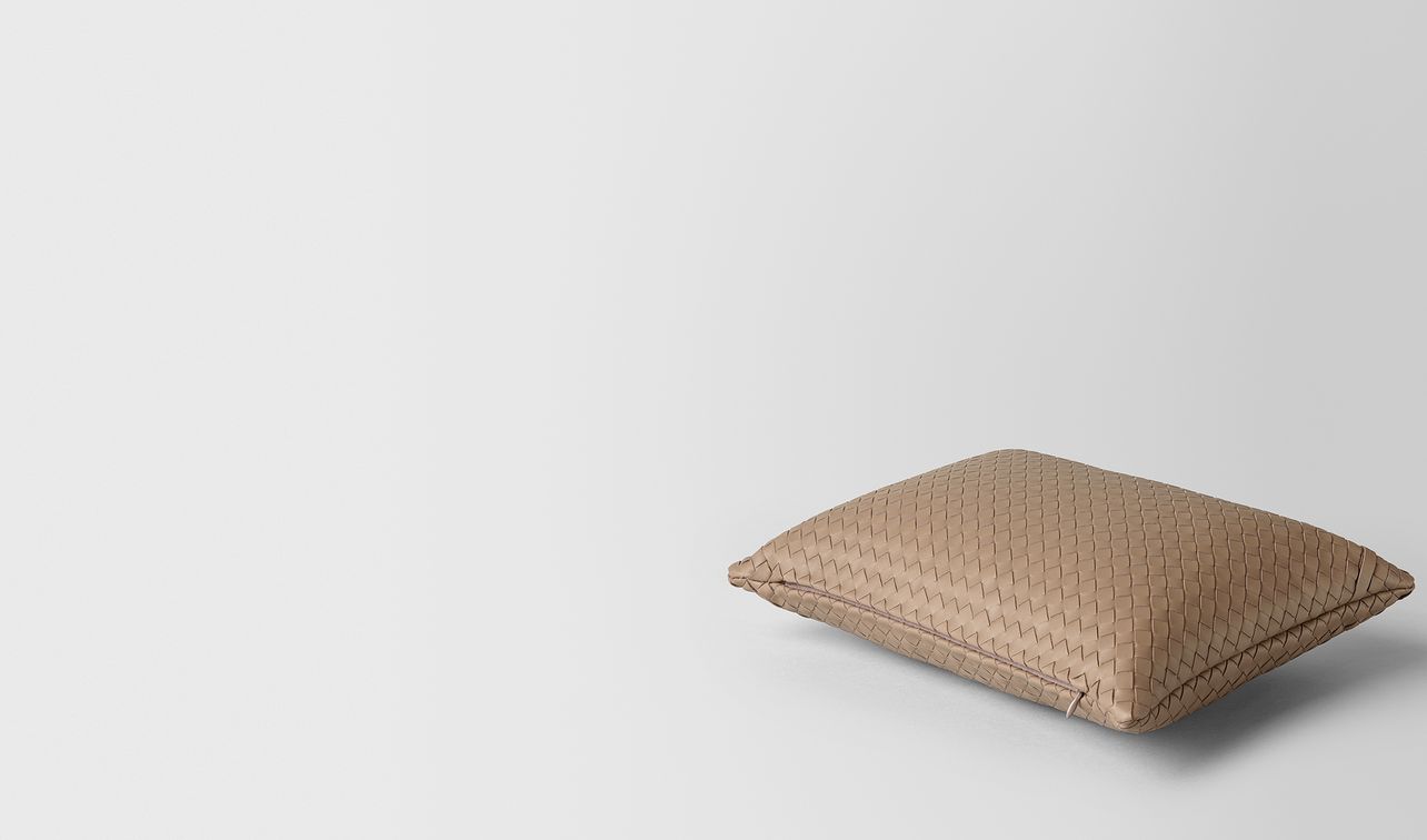 ash intrecciato nappa leather rectangular pillow landing