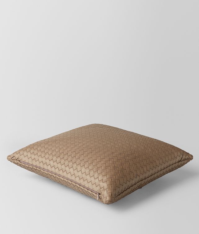 BOTTEGA VENETA ASH INTRECCIATO NAPPA LEATHER SQUARE PILLOW Pillow E fp