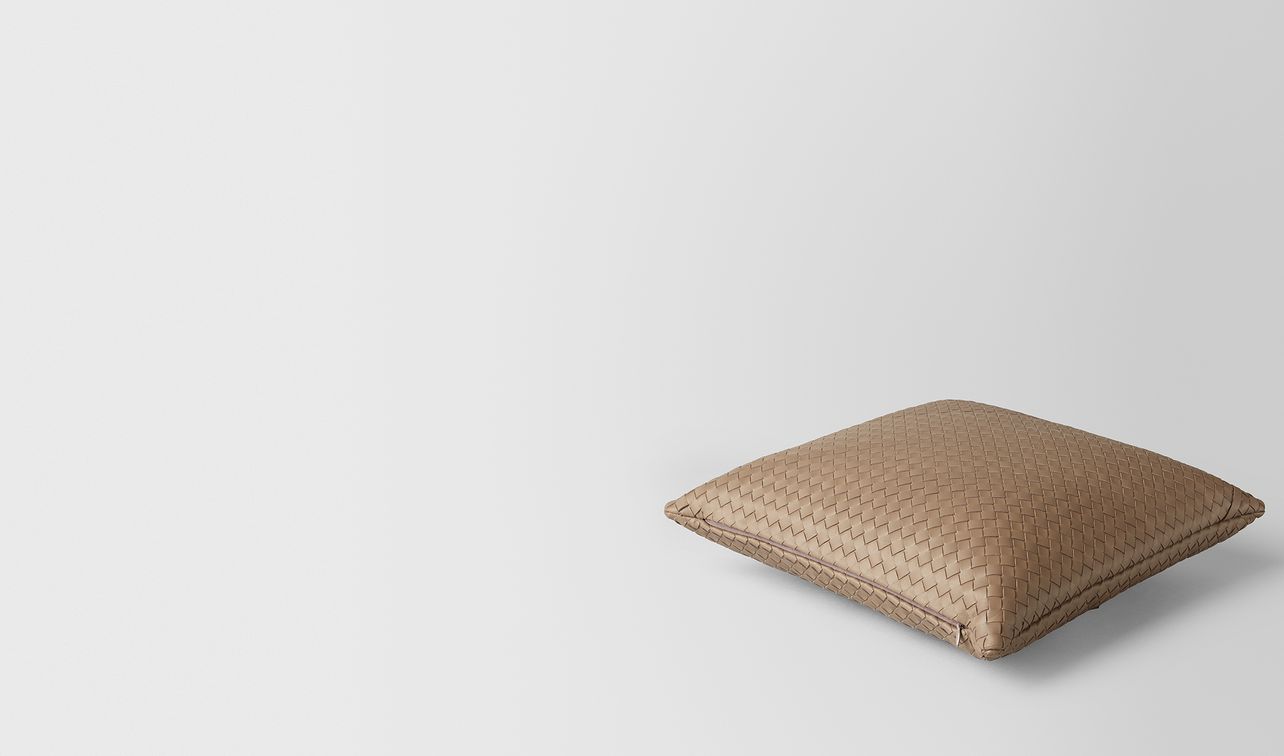 ash intrecciato nappa leather square pillow landing