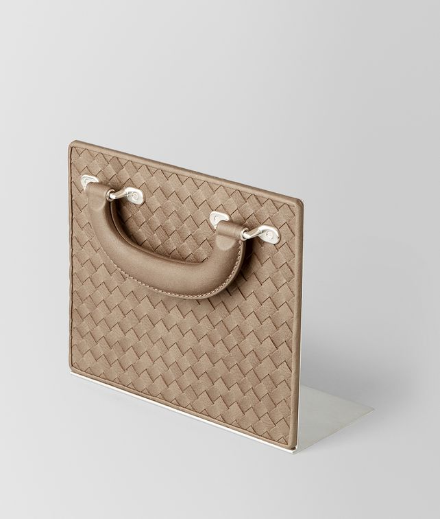 BOTTEGA VENETA ASH INTRECCIATO VN VINTAGE LEATHER BOOKEND Desk accessory E fp