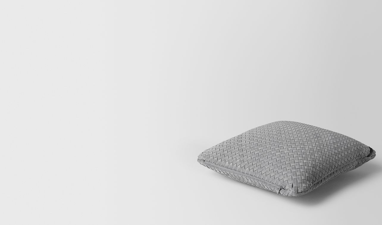 doe intrecciato suede square pillow landing