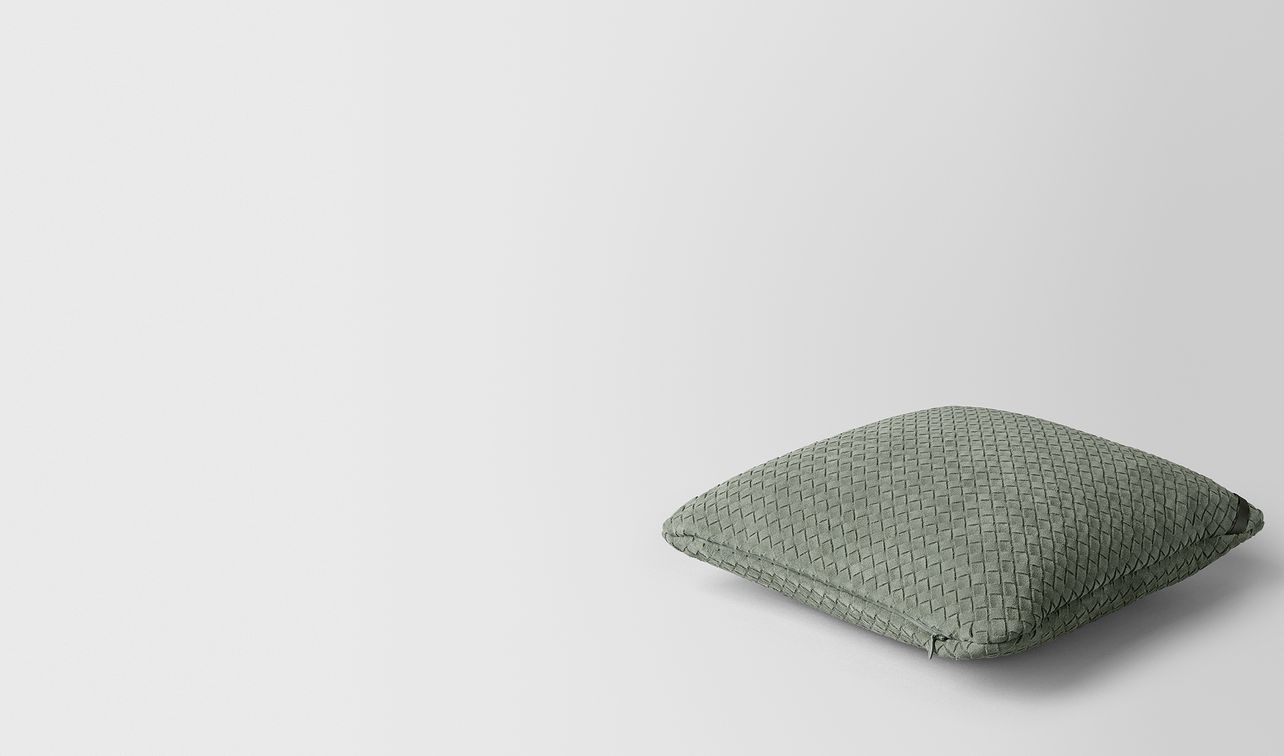 artichoke intrecciato suede square pillow landing