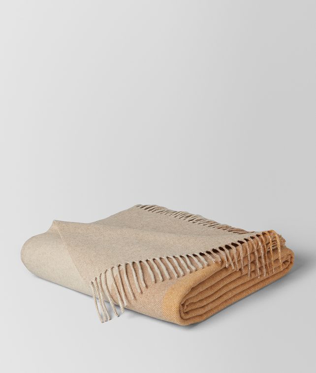 BOTTEGA VENETA IVORY YELLOW CASHMERE ATLANTIS BLANKET BLANKET E fp