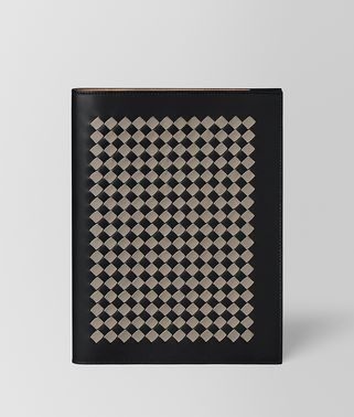 LARGE NOTEBOOK COVER IN INTRECCIATO CHECKER