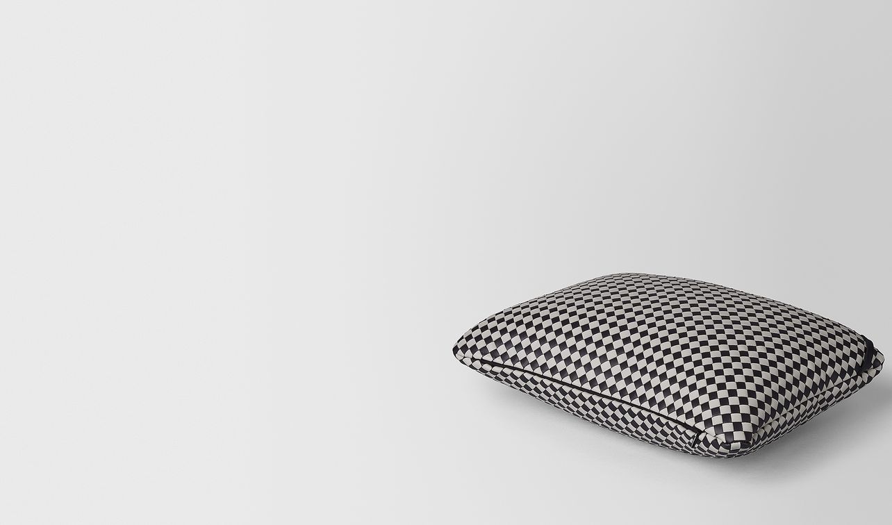 rectangular pillow in intrecciato checker landing