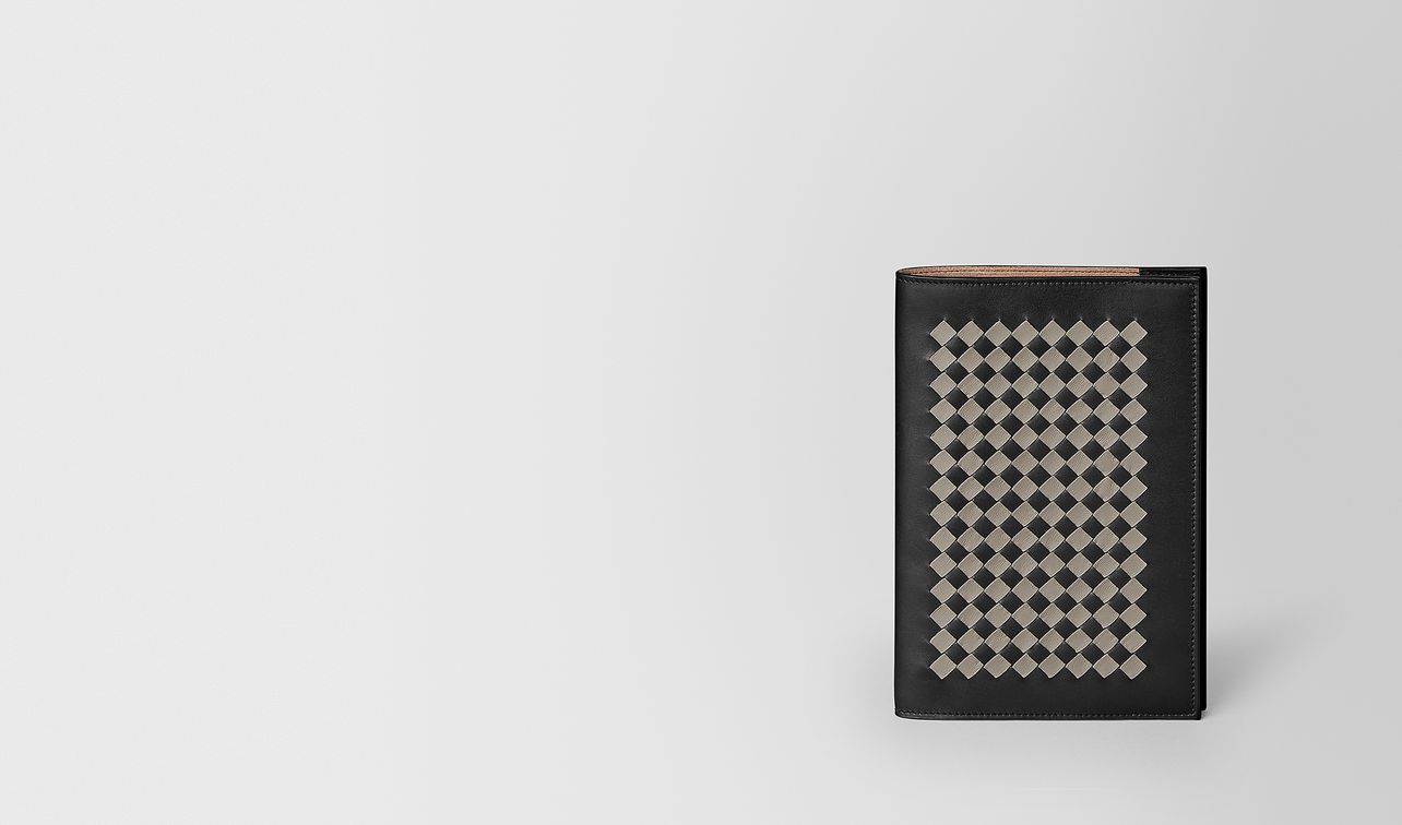medium notebook cover in intrecciato checker landing
