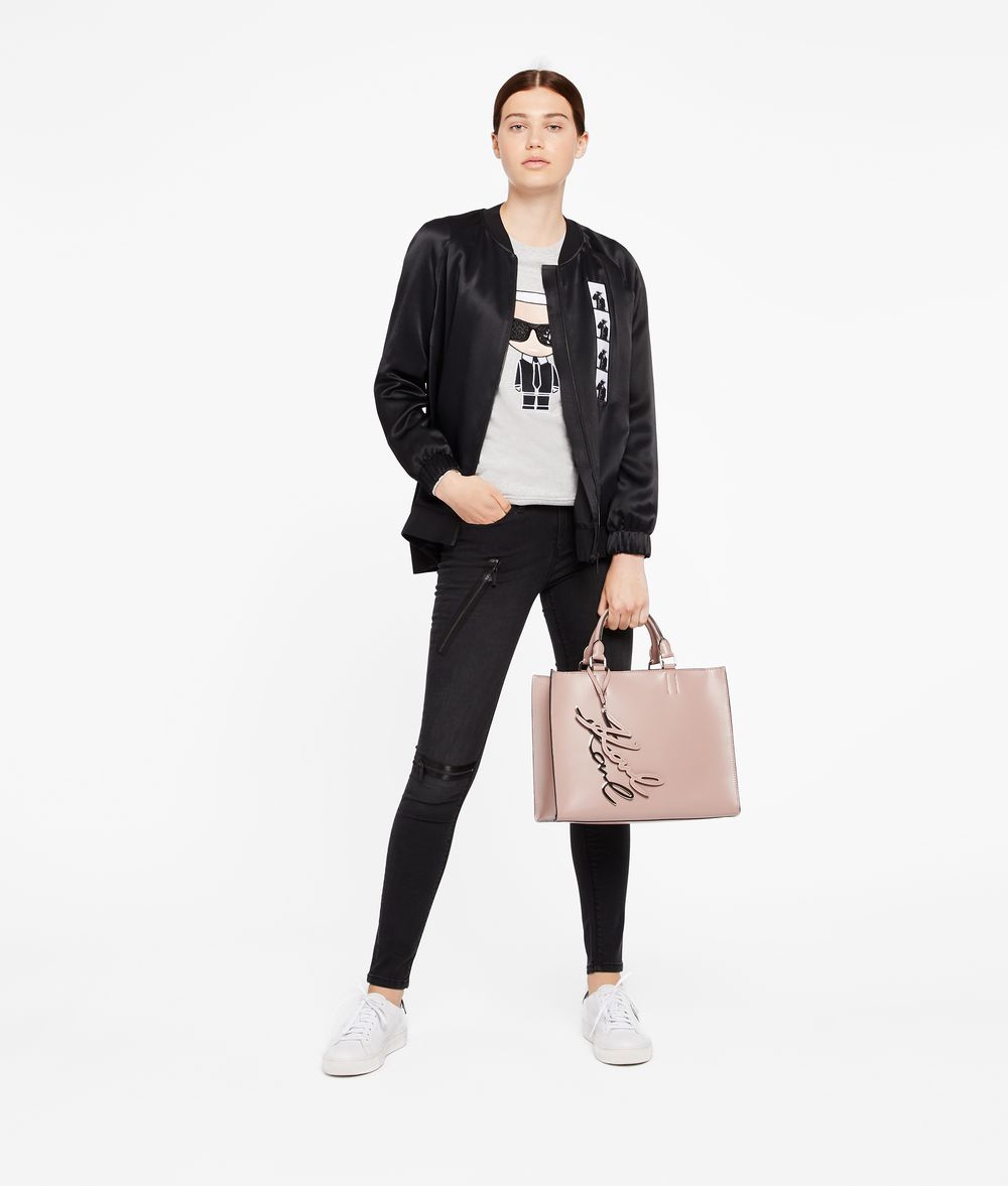 KARL LAGERFELD Satin Bomber Jacket Jacket Woman d