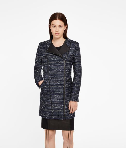 KARL LAGERFELD Fringed Bouclé Coat 12_f